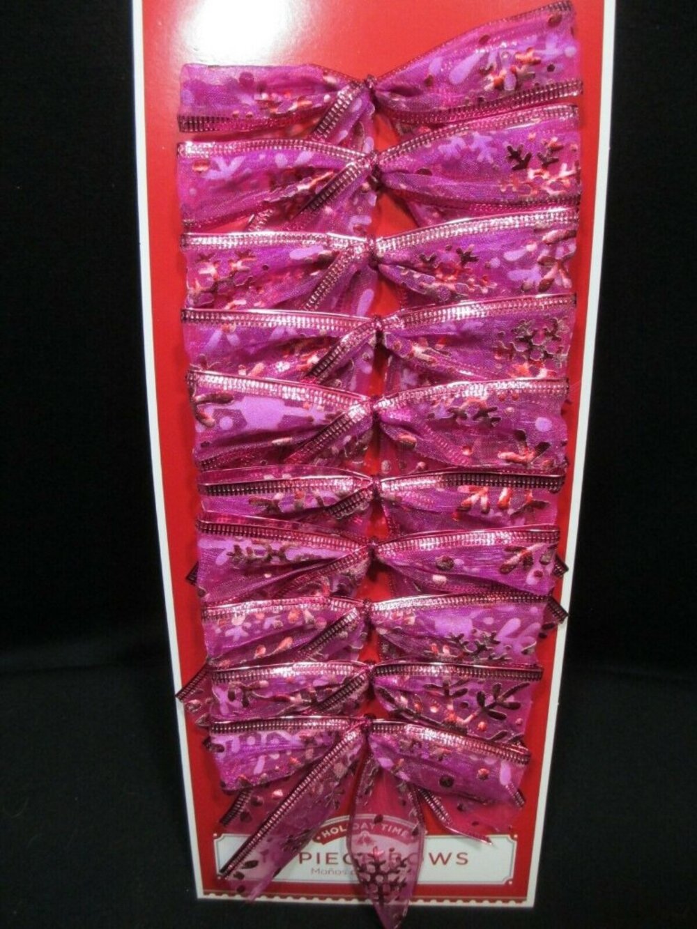 10 Pink Magenta Wire Edge Snowflake Christmas Gift Bows Indoor Outdoor Wreath